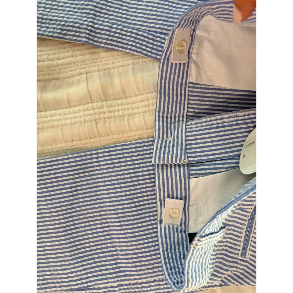 E-Land Kids Blue White Seersucker Striped Dress Pants Size 10 NWT 3610-804/L
